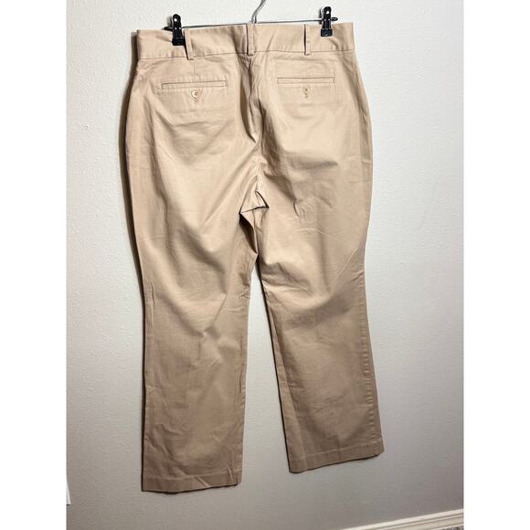 Talbots classic tan chino pants cotton stretch with pockets Sz 12 curvy - Picture 3 of 7